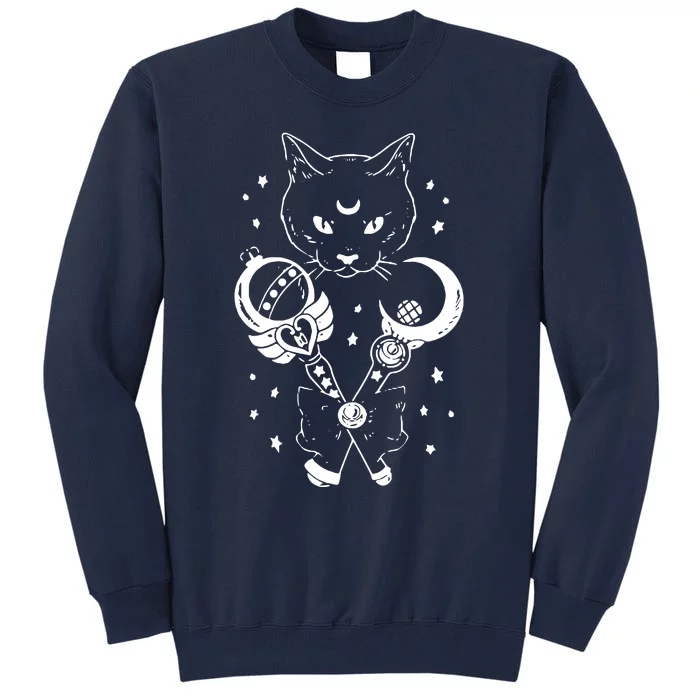 Sailor Meow Cute Moon Cat Space Magic Gothic Halloween Tall Sweatshirt