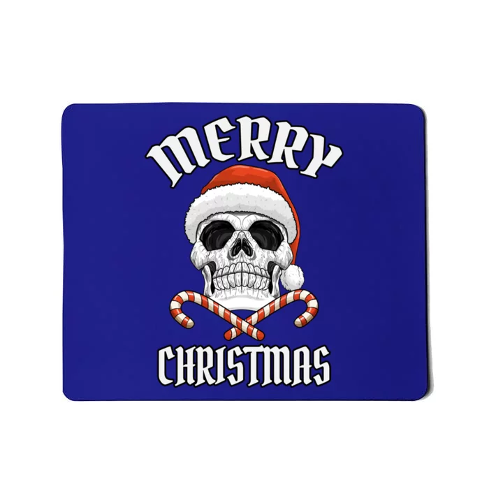 Skull Merry Christmas Gift Skeleton Funny Santa Rocker Gift Mousepad