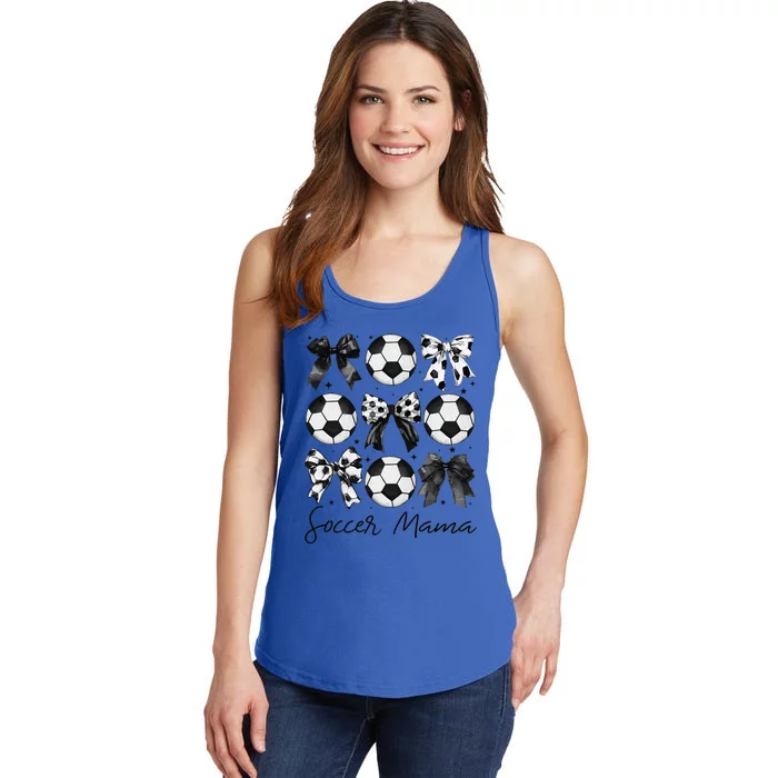 Soccer Mama Coquette Bow Soccer Mom Soccer Season Gift Ladies Essential Tank