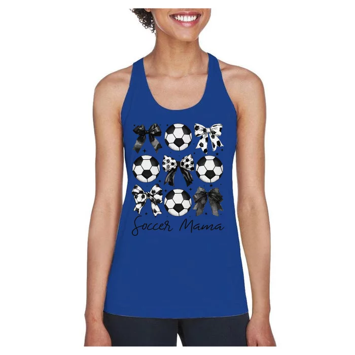 Soccer Mama Coquette Bow Soccer Mom Soccer Season Gift Women's Racerback Tank