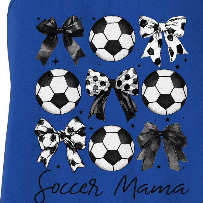 Soccer Mama Coquette Bow Soccer Mom Soccer Season Gift Women's Racerback Tank