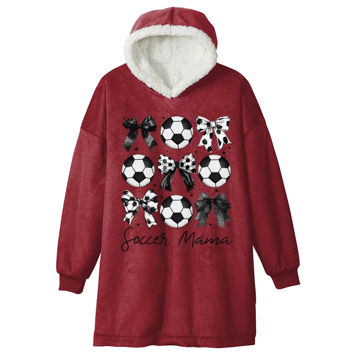 Soccer Mama Coquette Bow Soccer Mom Soccer Season Gift Hooded Wearable Blanket