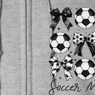 Soccer Mama Coquette Bow Soccer Mom Soccer Season Gift Full Zip Hoodie