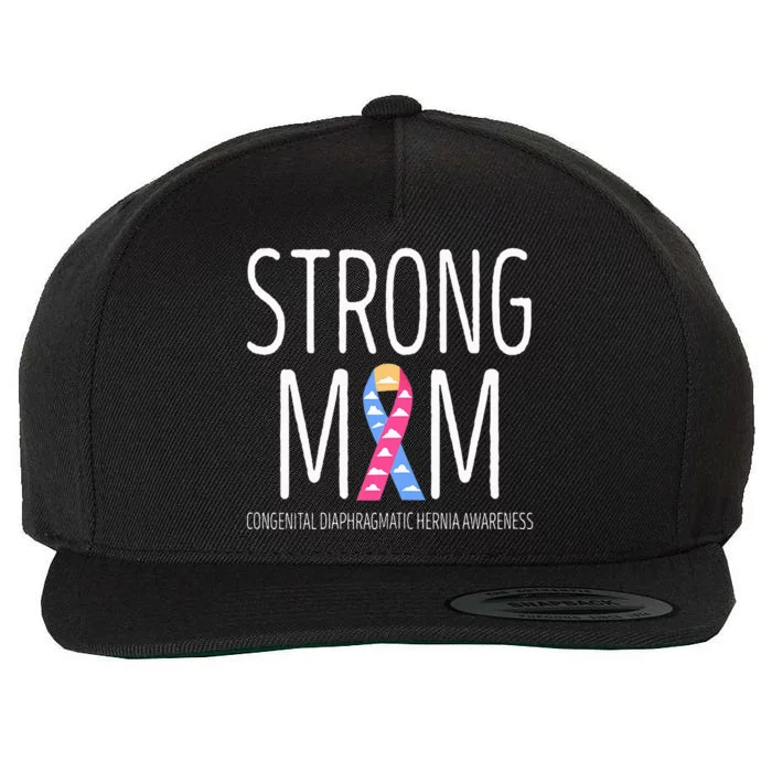 Strong Mom Congenital Diaphragmatic Hernia Awareness Wool Snapback Cap