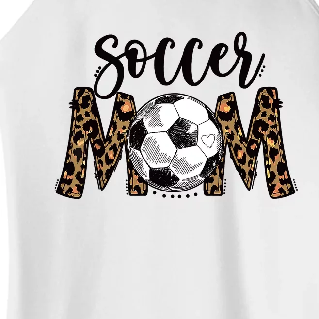 Soccer Mom Cute Mom Life Soccer Game Day Cheer Mom Leopard Women’s Perfect Tri Rocker Tank