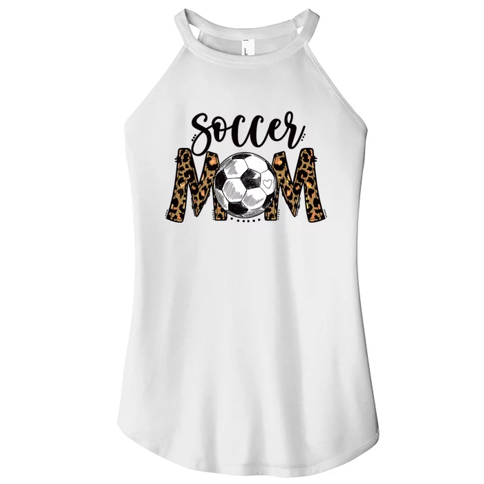 Soccer Mom Cute Mom Life Soccer Game Day Cheer Mom Leopard Women’s Perfect Tri Rocker Tank