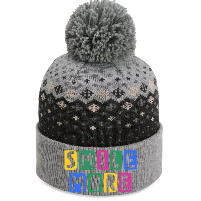 Smile More Colorful Inspiring The Baniff Cuffed Pom Beanie