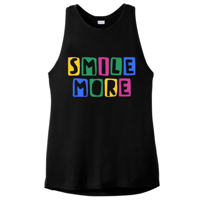 Smile More Colorful Inspiring Ladies Tri-Blend Wicking Tank