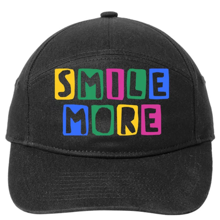 Smile More Colorful Inspiring 7-Panel Snapback Hat