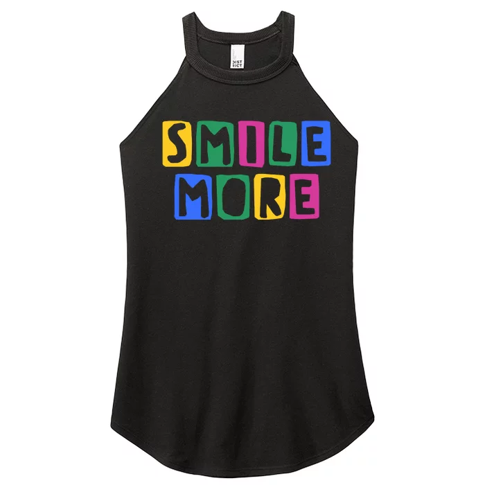 Smile More Colorful Inspiring Women’s Perfect Tri Rocker Tank