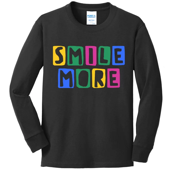 Smile More Colorful Inspiring Kids Long Sleeve Shirt