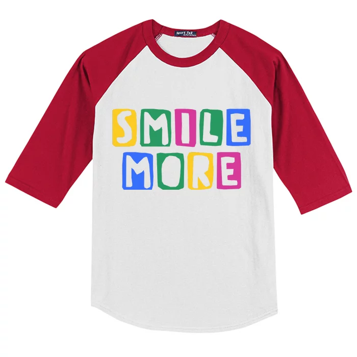 Smile More Colorful Inspiring Kids Colorblock Raglan Jersey