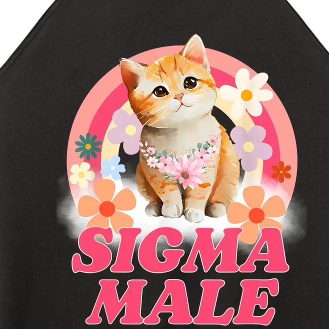 Sigma Male Cat Kitten Funny Women’s Perfect Tri Rocker Tank