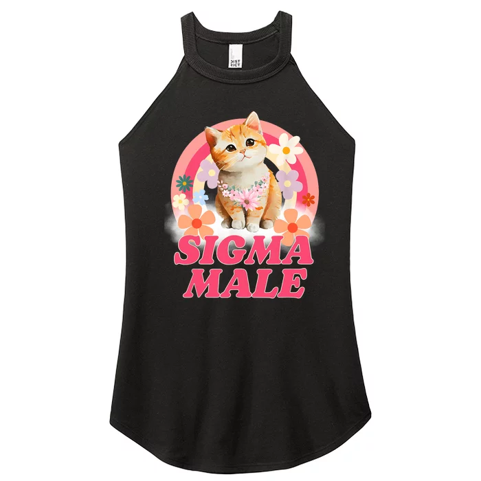 Sigma Male Cat Kitten Funny Women’s Perfect Tri Rocker Tank