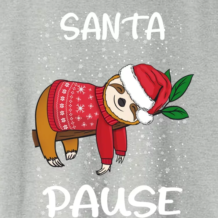 Sloth Merry Christmas Santa Sloth Slothmas Santa Pause Gift Women's Crop Top Tee