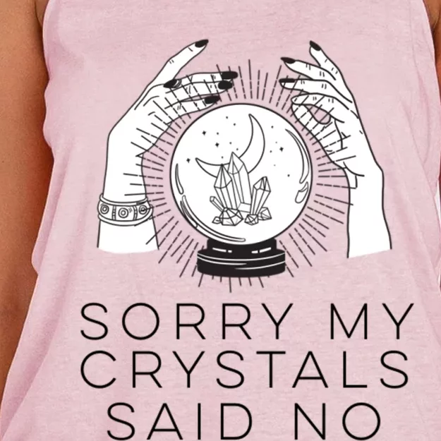 Sorry My Crystals Said No Funny Tarot Witch Halloween Meaningful Gift Women's Knotted Racerback Tank