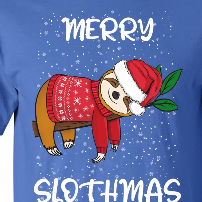 Sloth Merry Christmas Sweater Santa Sloth Merry Slothmas Funny Gift Tall T-Shirt