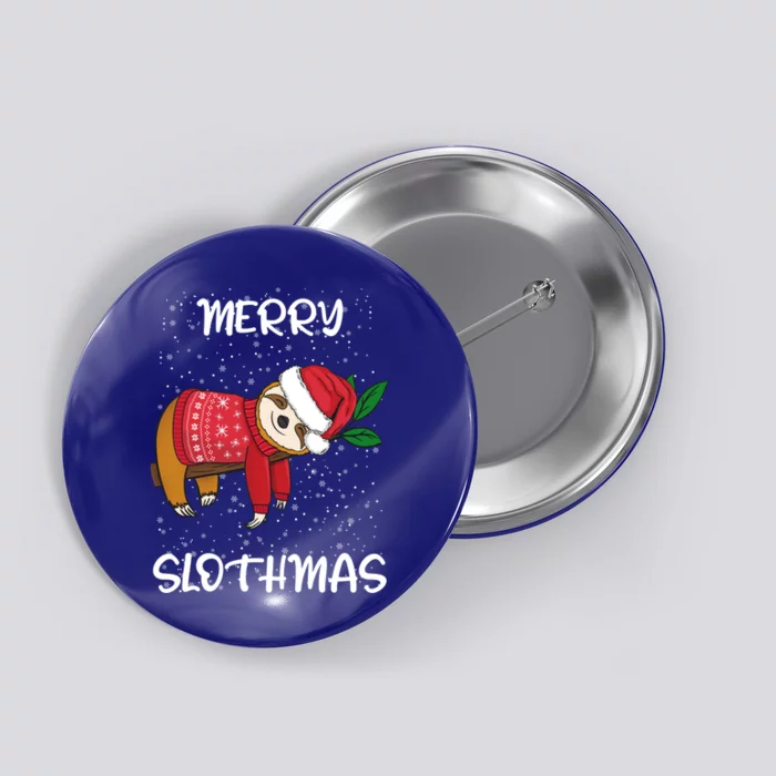 Sloth Merry Christmas Sweater Santa Sloth Merry Slothmas Funny Gift Button