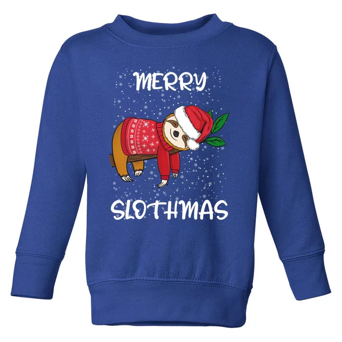 Sloth Merry Christmas Sweater Santa Sloth Merry Slothmas Funny Gift Toddler Sweatshirt