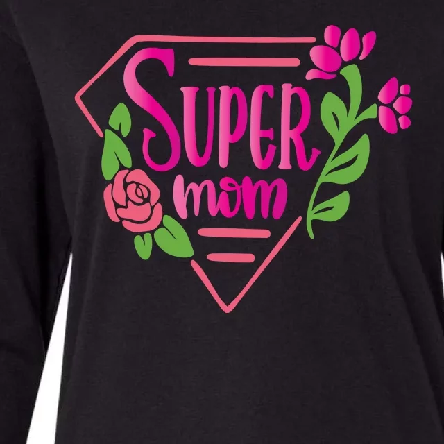 Super Mom Cute Gift Womens Cotton Relaxed Long Sleeve T-Shirt