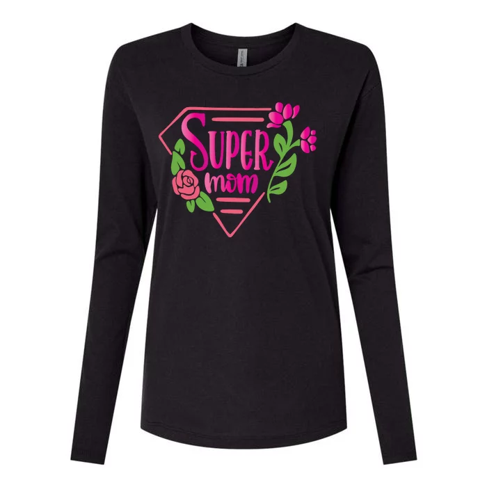 Super Mom Cute Gift Womens Cotton Relaxed Long Sleeve T-Shirt