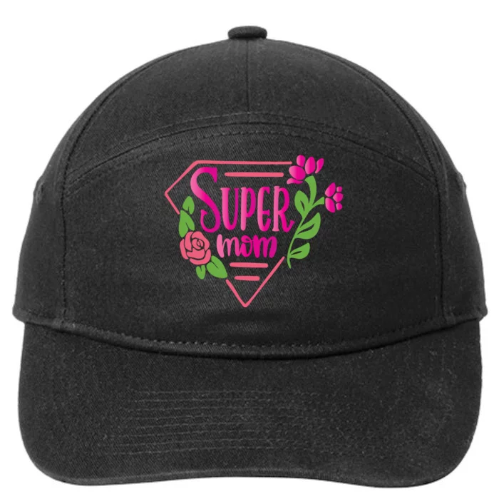 Super Mom Cute Gift 7-Panel Snapback Hat