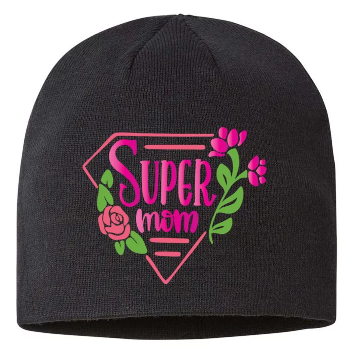 Super Mom Cute Gift 8 1/2in Sustainable Knit Beanie