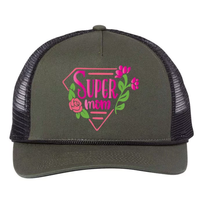 Super Mom Cute Gift Retro Rope Trucker Hat Cap