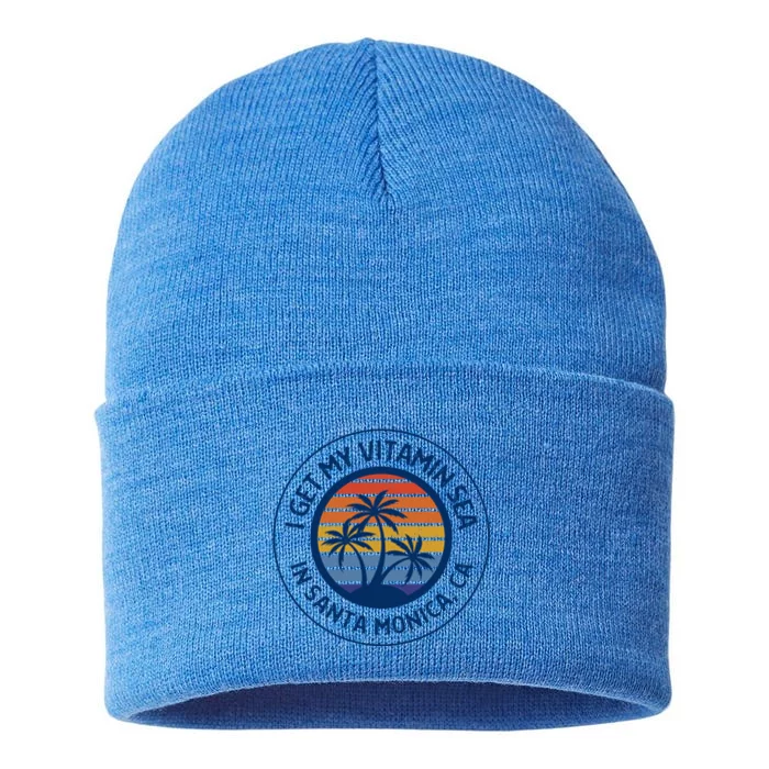 Santa Monica Ca Fun Santa Monica Vacation Santa Monica Pier Great Gift Sustainable Knit Beanie