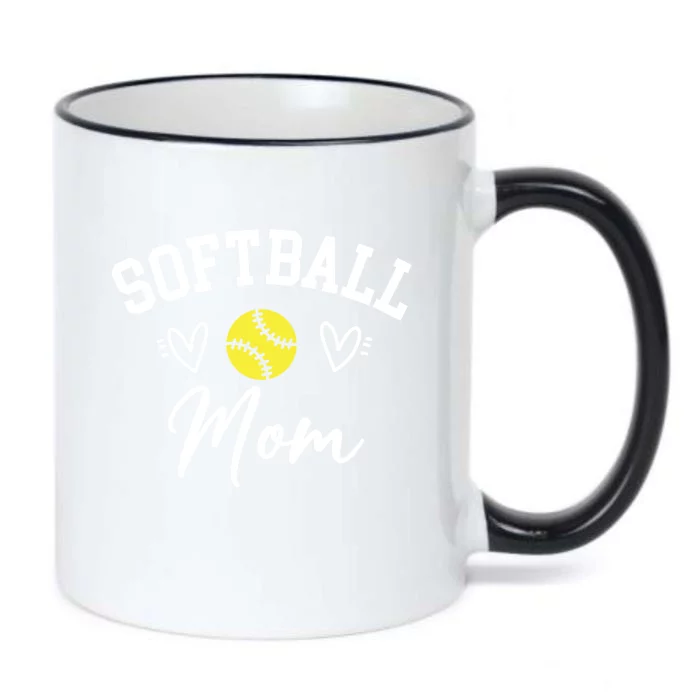 Softball Mom Cute Game Day Outfit Gift Black Color Changing Mug