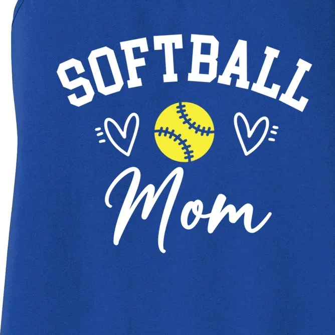 Softball Mom Cute Game Day Outfit Gift Women's Racerback Tank