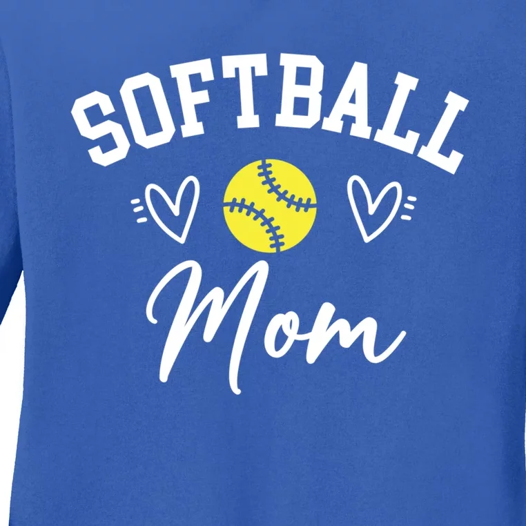 Softball Mom Cute Game Day Outfit Gift Ladies Long Sleeve Shirt