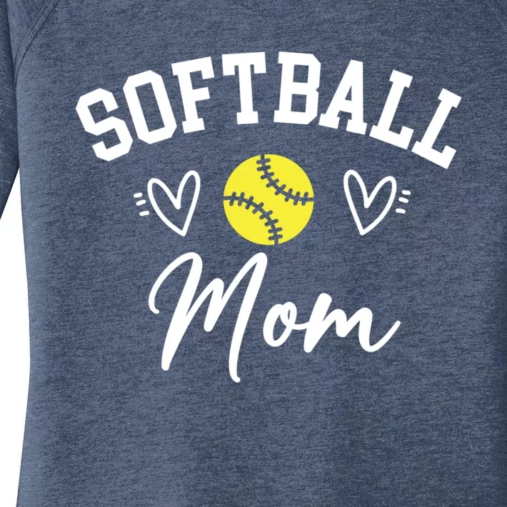 Softball Mom Cute Game Day Outfit Gift Women's Perfect Tri Tunic Long Sleeve Shirt