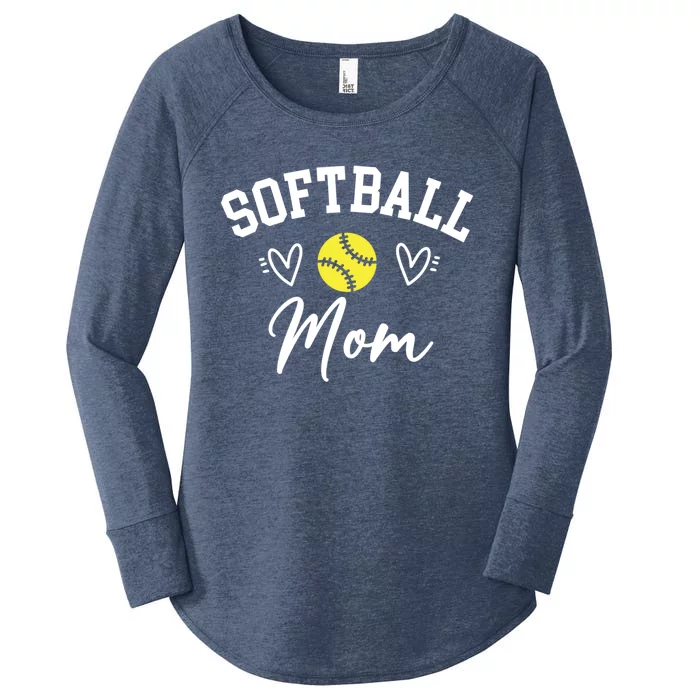 Softball Mom Cute Game Day Outfit Gift Women's Perfect Tri Tunic Long Sleeve Shirt