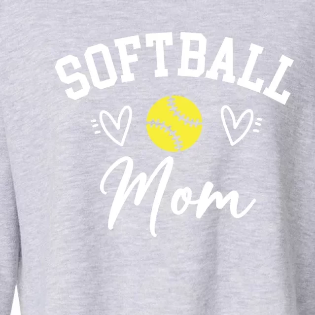 Softball Mom Cute Game Day Outfit Gift Cropped Pullover Crew