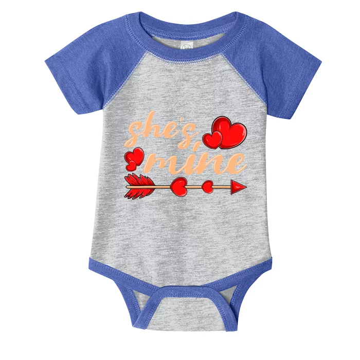 She's Mine Cuple Valentine's Day Gift Infant Baby Jersey Bodysuit