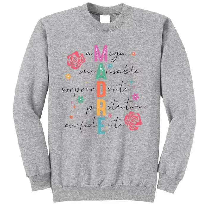 Spanish Mothers Day Retro Madre Mama Tall Sweatshirt