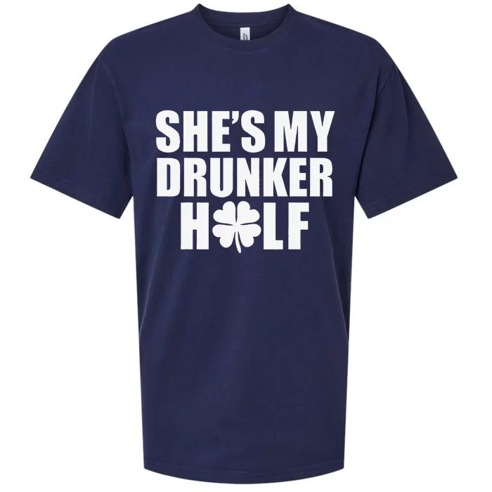 She's My Drunker Half Saint Patrick's Day Couples Love Sueded Cloud Jersey T-Shirt