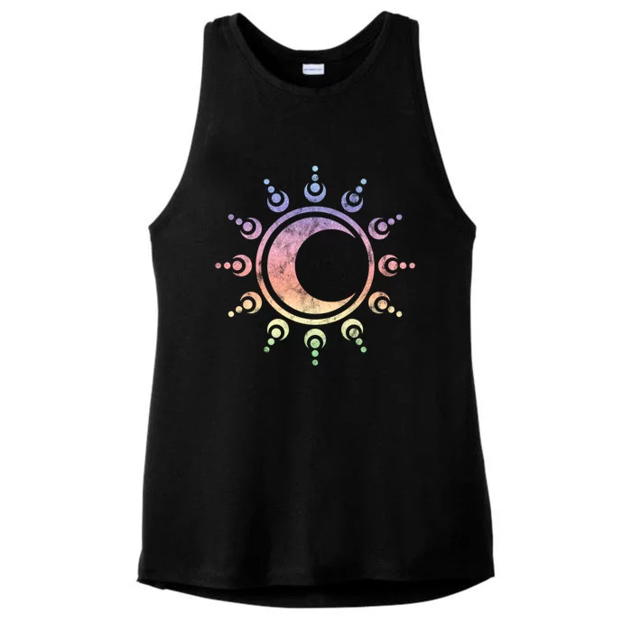 Sun Moon Dala Yoga Spirituality Meditation Magic Wicca Gift Ladies Tri-Blend Wicking Tank