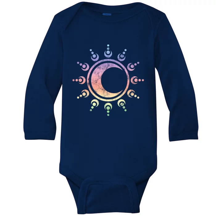 Sun Moon Dala Yoga Spirituality Meditation Magic Wicca Gift Baby Long Sleeve Bodysuit