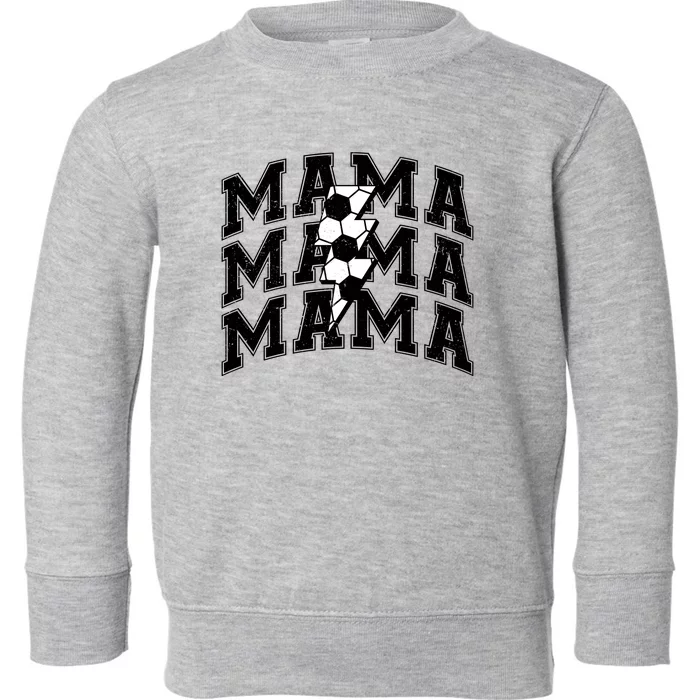 soccer Mama Distressed Lightning Bolt Mom Toddler Sweatshirt