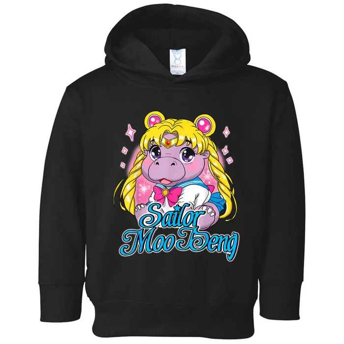 Sailor Moo Deng Funny Hippo Moo Deng Cute Toddler Hoodie