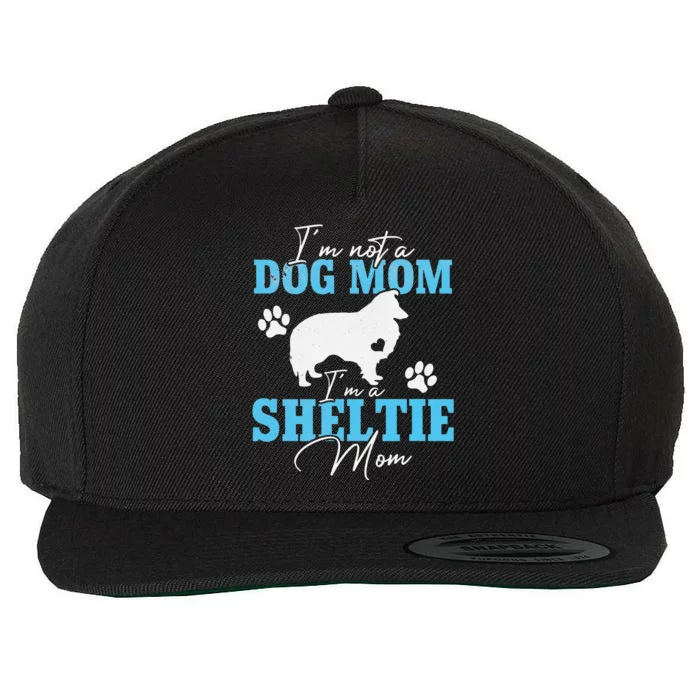 Sheltie Mom Dog Lovers Gifts For Dog Paw Mother's Day Wool Snapback Cap