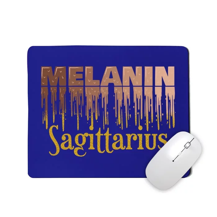 Sagittarius Melanin Dripping Zodiac Sign For Black Gift Mousepad