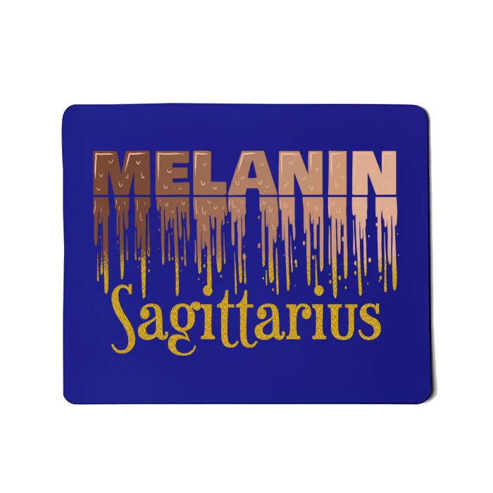 Sagittarius Melanin Dripping Zodiac Sign For Black Gift Mousepad