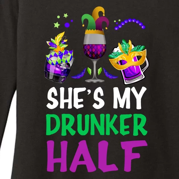 She's My Drunker Half Matching Couple Boyfriend Mardi Gras Womens CVC Long Sleeve Shirt