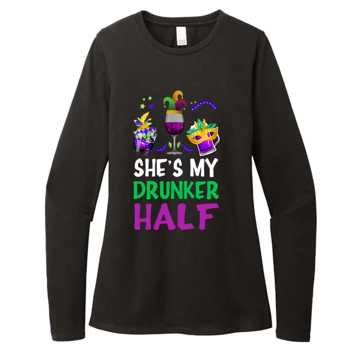 She's My Drunker Half Matching Couple Boyfriend Mardi Gras Womens CVC Long Sleeve Shirt