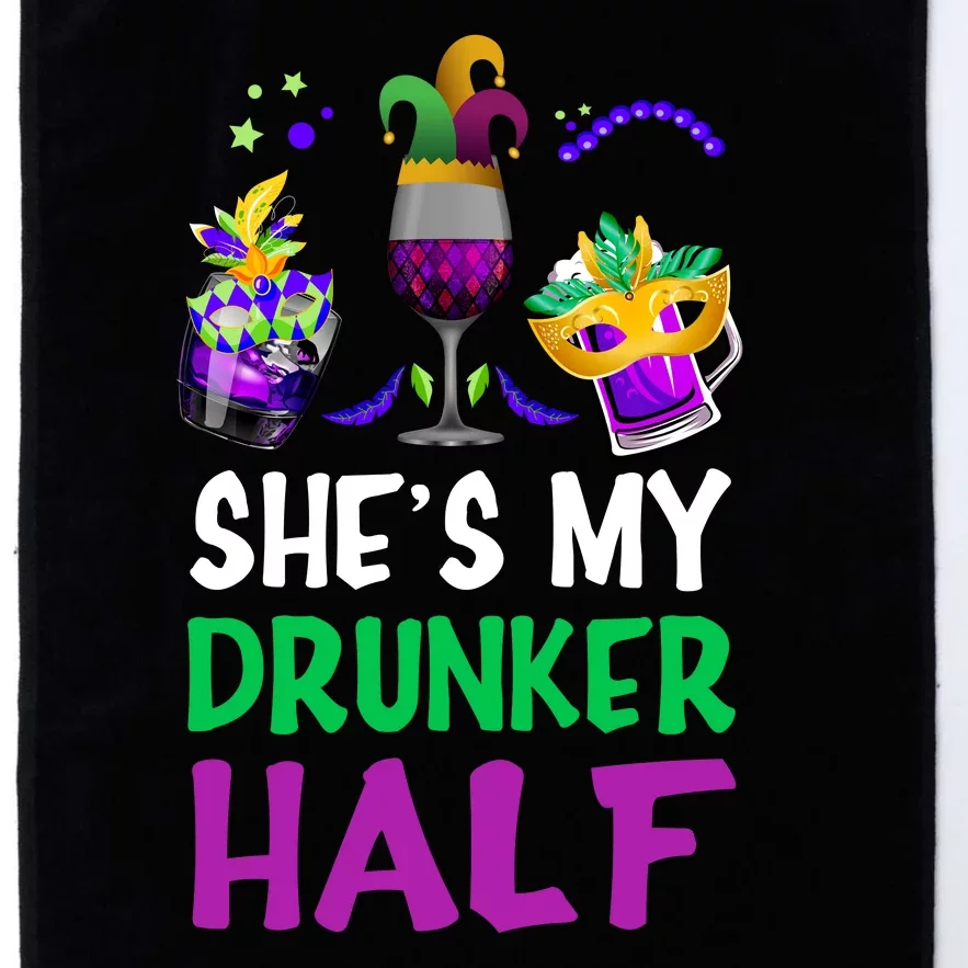 She's My Drunker Half Matching Couple Boyfriend Mardi Gras Platinum Collection Golf Towel