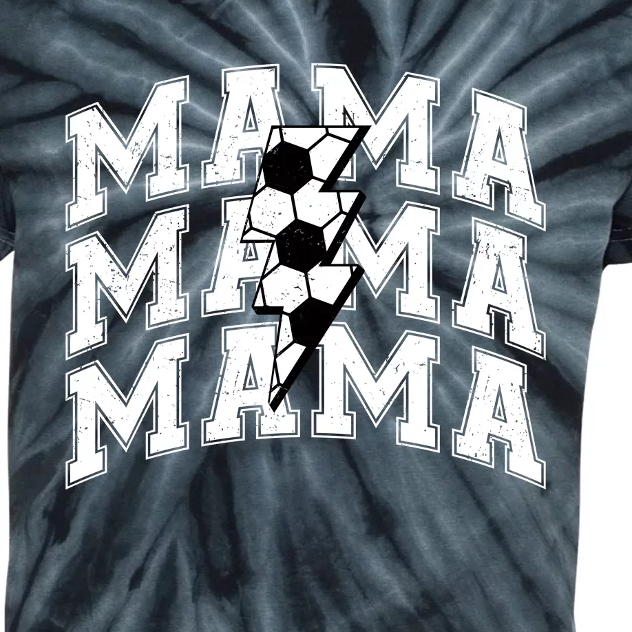 soccer Mama Distressed Lightning Bolt Mom Kids Tie-Dye T-Shirt