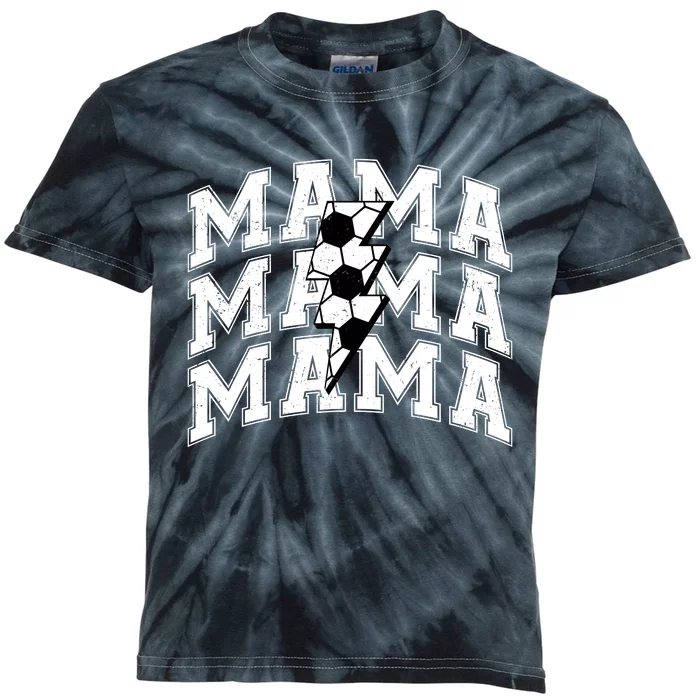 soccer Mama Distressed Lightning Bolt Mom Kids Tie-Dye T-Shirt